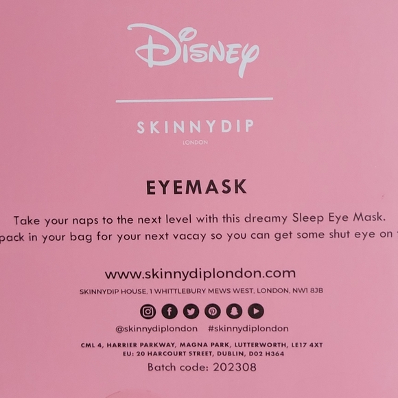 NWT Disney Skinny Dip Mickey + Minnie Mouse black & pink SHERPA eyemas - Picture 4 of 5